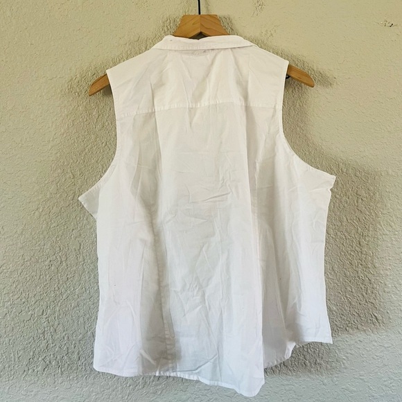 J. Crew Sleeveless Cotton Poplin Shirt in Signature Fit White NWT 2X - Picture 7 of 16